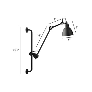 ZOWALA - Industrial Swing Arm Metal Living Room Black Wall Light Image - 17