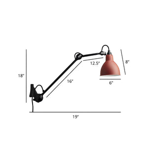 ZOWALA - Industrial Swing Arm Metal Living Room Black Wall Light Image - 18