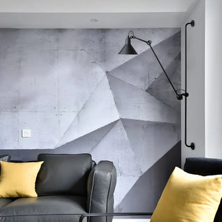 ZOWALA - Industrial Swing Arm Metal Living Room Black Wall Light Image - 2