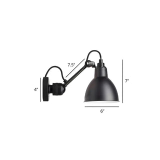 ZOWALA - Industrial Swing Arm Metal Living Room Black Wall Light Image - 20
