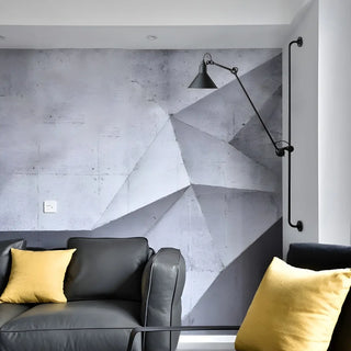 ZOWALA - Industrial Swing Arm Metal Living Room Black Wall Light Image - 3