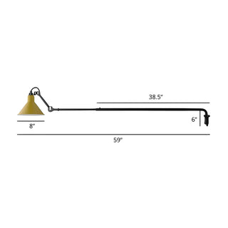 ZOWALA - Industrial Swing Arm Metal Living Room Black Wall Light #size