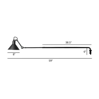 ZOWALA - Industrial Swing Arm Metal Living Room Black Wall Light Image - 5