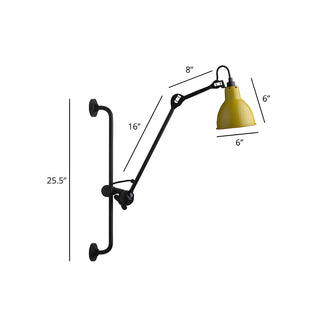 ZOWALA - Industrial Swing Arm Metal Living Room Black Wall Light Image - 7