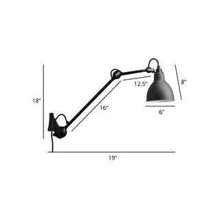 ZOWALA - Industrial Swing Arm Metal Living Room Black Wall Light Image - 8