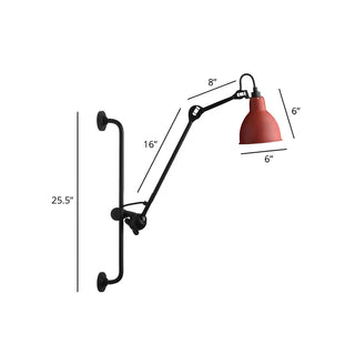 ZOWALA - Industrial Swing Arm Metal Living Room Black Wall Light Image - 9