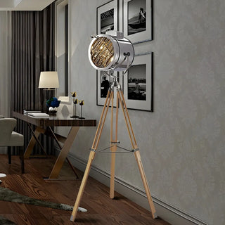 Adjustable Industrial Metallic Sliver Cylinder Floor Lamp Zawala Image - 2