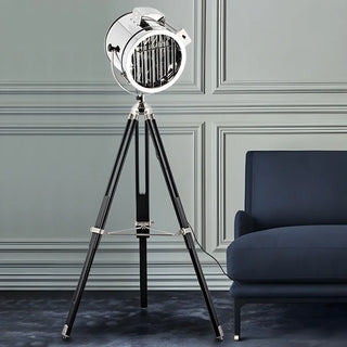Adjustable Industrial Metallic Sliver Cylinder Floor Lamp Zawala Image - 3