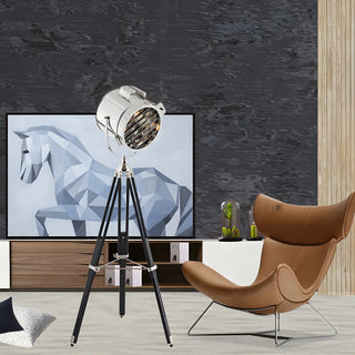 Adjustable Industrial Metallic Sliver Cylinder Floor Lamp Zawala Image - 4