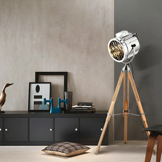 Adjustable Industrial Metallic Sliver Cylinder Floor Lamp Zawala Image - 5