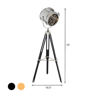 Adjustable Industrial Metallic Sliver Cylinder Floor Lamp Zawala #size
