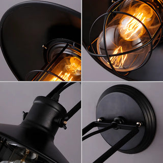 Industrial Mini Black Metal Cage LED Wall Sconce Zawala Image - 14