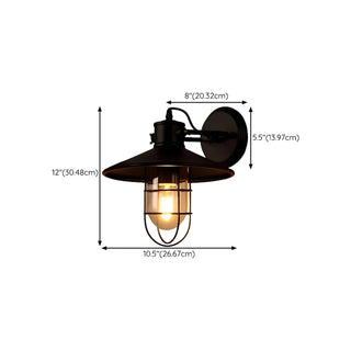 Industrial Mini Black Metal Cage LED Wall Sconce Zawala #size