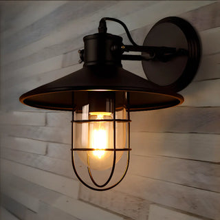 Industrial Mini Black Metal Cage LED Wall Sconce Zawala Image - 2
