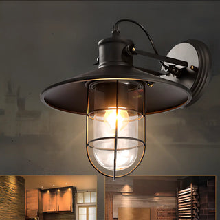 Industrial Mini Black Metal Cage LED Wall Sconce Zawala Image - 3