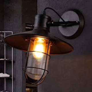 Industrial Mini Black Metal Cage LED Wall Sconce Zawala Image - 4