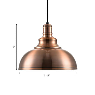 Industrial Copper Bowl Dome Pendant Light Adjustable Cord #size