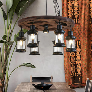 ZOWALA - Industrial Orb Sphere Edison Bulb Chandelier Image - 1