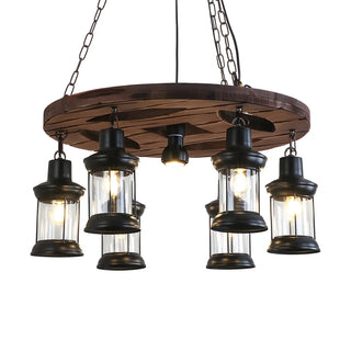 ZOWALA - Industrial Orb Sphere Edison Bulb Chandelier Image - 11