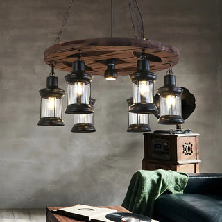 ZOWALA - Industrial Orb Sphere Edison Bulb Chandelier Image - 2