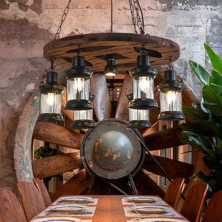 ZOWALA - Industrial Orb Sphere Edison Bulb Chandelier Image - 3
