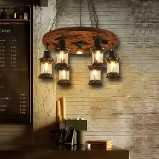 ZOWALA - Industrial Orb Sphere Edison Bulb Chandelier Image - 4