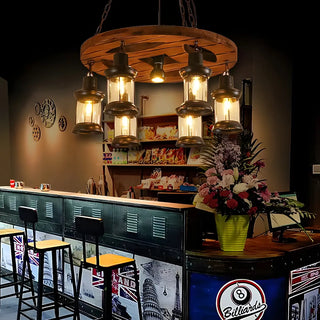 ZOWALA - Industrial Orb Sphere Edison Bulb Chandelier Image - 5