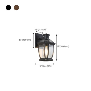 Classic Outdoor Black Metal Waterproof Box Wall Lamp Zawala #size