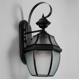 Outdoor Black Metal Waterproof Lantern Wall Sconce Zawala Image - 10