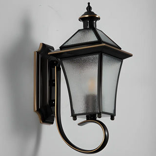 Outdoor Black Metal Waterproof Lantern Wall Sconce Zawala Image - 11