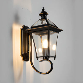 Outdoor Black Metal Waterproof Lantern Wall Sconce Zawala Image - 12