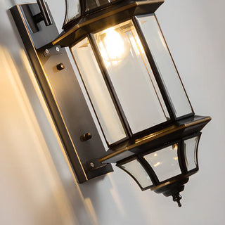 Outdoor Black Metal Waterproof Lantern Wall Sconce Zawala Image - 16