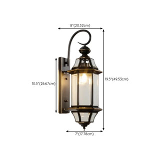 Outdoor Black Metal Waterproof Lantern Wall Sconce Zawala #size