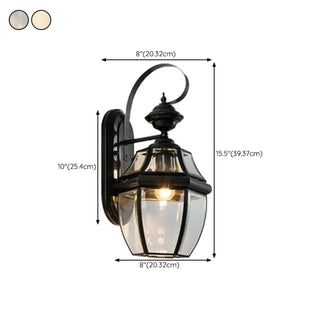 Outdoor Black Metal Waterproof Lantern Wall Sconce Zawala Image - 18