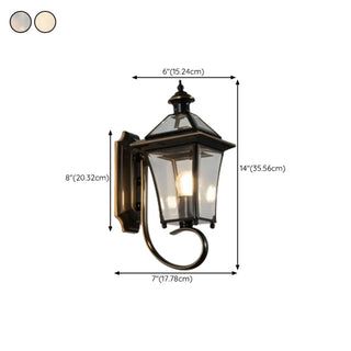Outdoor Black Metal Waterproof Lantern Wall Sconce Zawala Image - 19