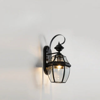 Outdoor Black Metal Waterproof Lantern Wall Sconce Zawala Image - 6