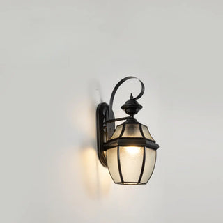 Outdoor Black Metal Waterproof Lantern Wall Sconce Zawala Image - 7