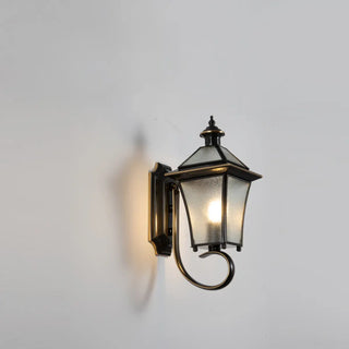 Outdoor Black Metal Waterproof Lantern Wall Sconce Zawala Image - 9