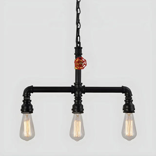 ZOWALA - Industrial Pipe Suspension 3-Bulb Chandelier Image - 4