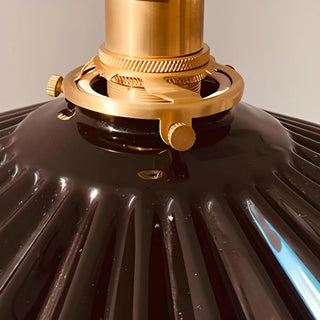 ZOWALA - Industrial Pleated Brown Ceramic Pendant Light Image - 5