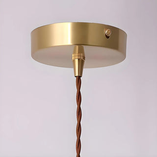 ZOWALA - Industrial Pleated Brown Ceramic Pendant Light Image - 6