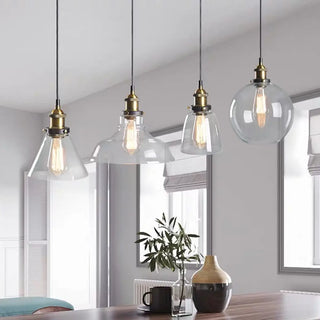 ZOWALA - Vintage Industrial Clear Glass Globe Pendant Light Image - 2