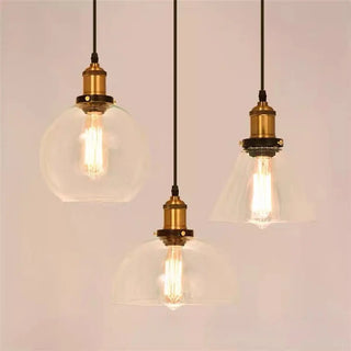 ZOWALA - Vintage Industrial Clear Glass Globe Pendant Light Image - 24
