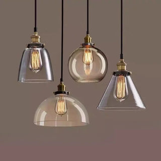 ZOWALA - Vintage Industrial Clear Glass Globe Pendant Light Image - 25