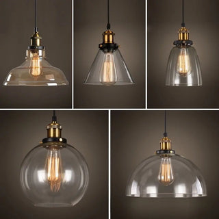 ZOWALA - Vintage Industrial Clear Glass Globe Pendant Light Image - 26