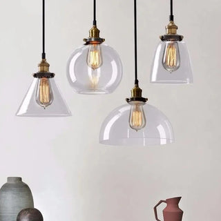 ZOWALA - Vintage Industrial Clear Glass Globe Pendant Light Image - 4