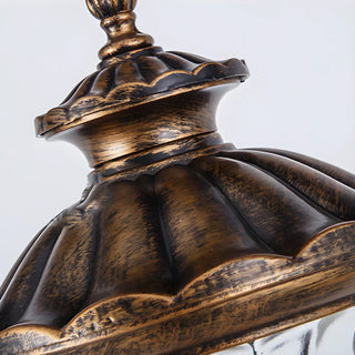 Industrial Black Glass Lantern Metal Outdoor Wall Light Image - 10