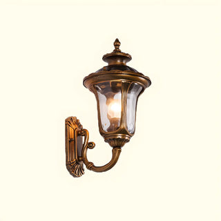 Industrial Black Glass Lantern Metal Outdoor Wall Light Image - 6