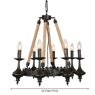 Industrial Candelabra Rope Living Room Black Chandelier #size