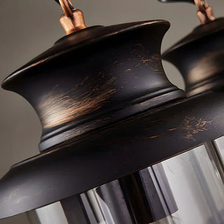 ZOWALA - Rustic Lantern Industrial Wood Ceiling Light Large Image - 12
